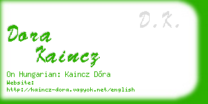 dora kaincz business card