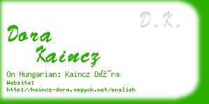 dora kaincz business card